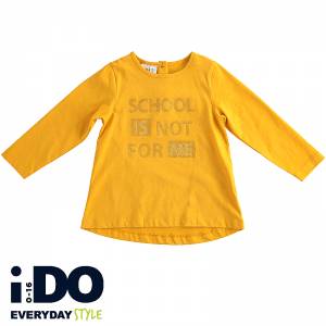 iDO Μπλούζα μακρυμάνικη για κορίτσι με τύπωμα school της ιταλικής Άι ντου
