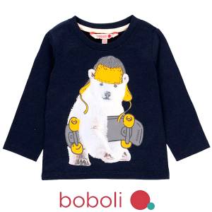 BOBOLI Μπλούζα μακρυμάνικη για μωρό αγόρι Bear της Μπόμπολι