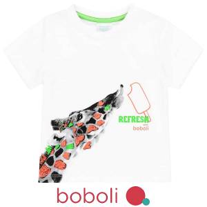 BOBOLI Μπλούζα κοντομάνικη για αγόρι τύπωμα animal της Μπόμπολι