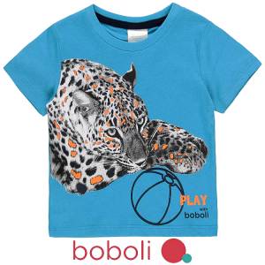 BOBOLI Μπλούζα κοντομάνικη για αγόρι τύπωμα animal της Μπόμπολι