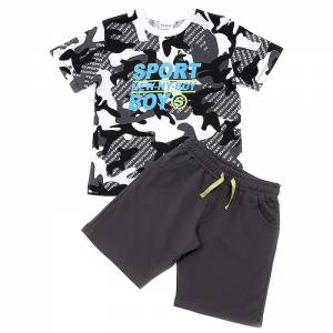 TRAX Σετ μπλούζα και βερμούδα για αγόρι τύπωμα Sport της Τραξ