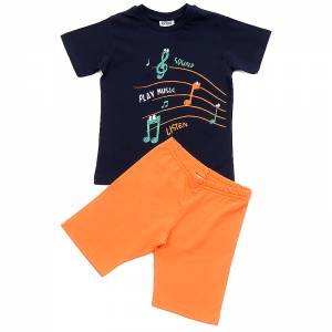 TRAX Σετ μπλούζα και βερμούδα για αγόρι τύπωμα sound της Τραξ