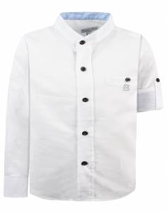 Λινό μακρυμάνικο πουκάμισο με μάο γιακά για αγόρι για επίσημες εμφανίσεις