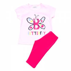 Σετ μπλούζα με κολάν για κορίτσι με τύπωμα Butterfly της Trax