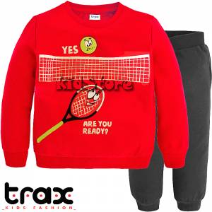 Φόρμα από λεπτό φούτερ για αγόρι με τύπωμα Tennis της Trax