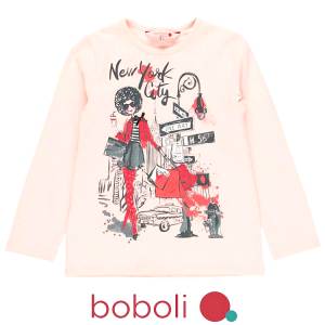 BOBOLI Μπλούζα μακρυμάνικη για μεγάλο κορίτσι New York της Μπόμπολι
