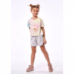 EBITA Σετ μπλούζα με σορτς για κορίτσι με τύπωμα μπατίκ της Εβίτα