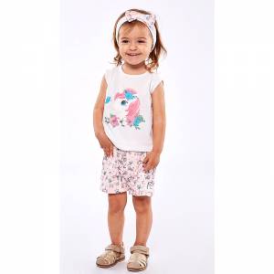 EBITA Σετ μπλούζα με σορτς για μωρό κορίτσι με τύπωμα Μονόκερος της Εβίτα