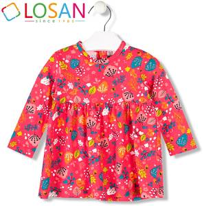 LOSAN Φόρεμα μακό μακρυμάνικο για μωρό κορίτσι Nature της Λοσάν