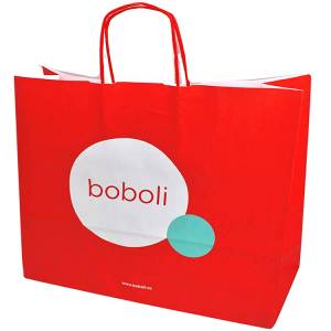 Χάρτινη σακούλα πολυτελείας, με το λογότυπο της BOBOLI