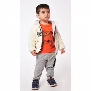 HASHTAG Φόρμα παιδική για αγόρι με ζακέτα φλις μπλούζα και παντελόνι της Χάσταγκ