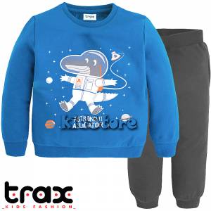 TRAX Φόρμα παιδική για αγόρι σετ δύο τεμάχια με τύπωμα Space της Τραξ