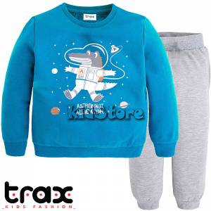 TRAX Φόρμα παιδική για αγόρι σετ δύο τεμάχια με τύπωμα Space της Τραξ