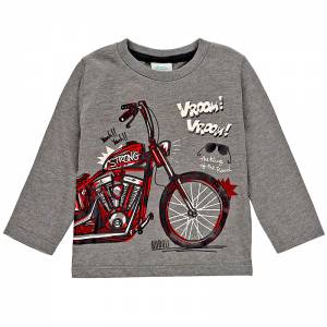 Μπλούζα για αγόρι μακρυμάνικη με τύπωμα Moto της Boboli